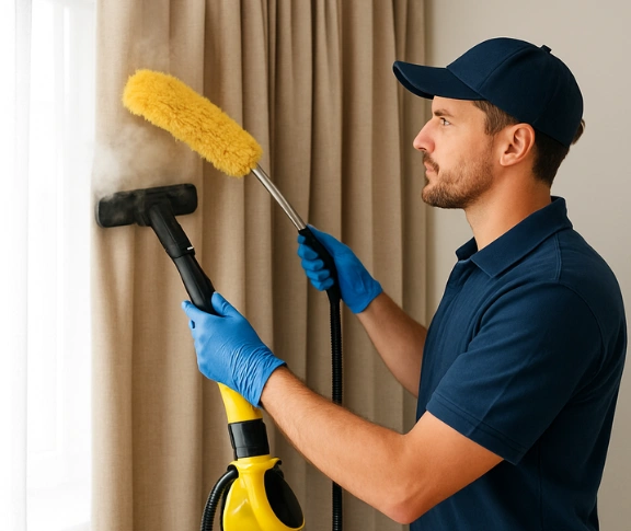 Trusted blind cleaning technician Matty Curtain Cleaning warner QLD