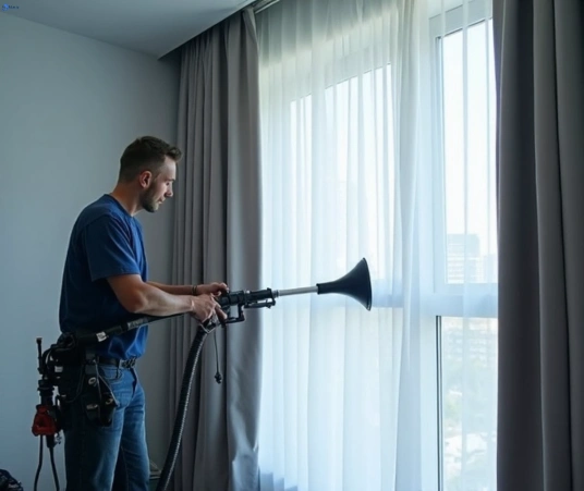Professional drapes cleaning process tools Matty Curtain Cleaning warner