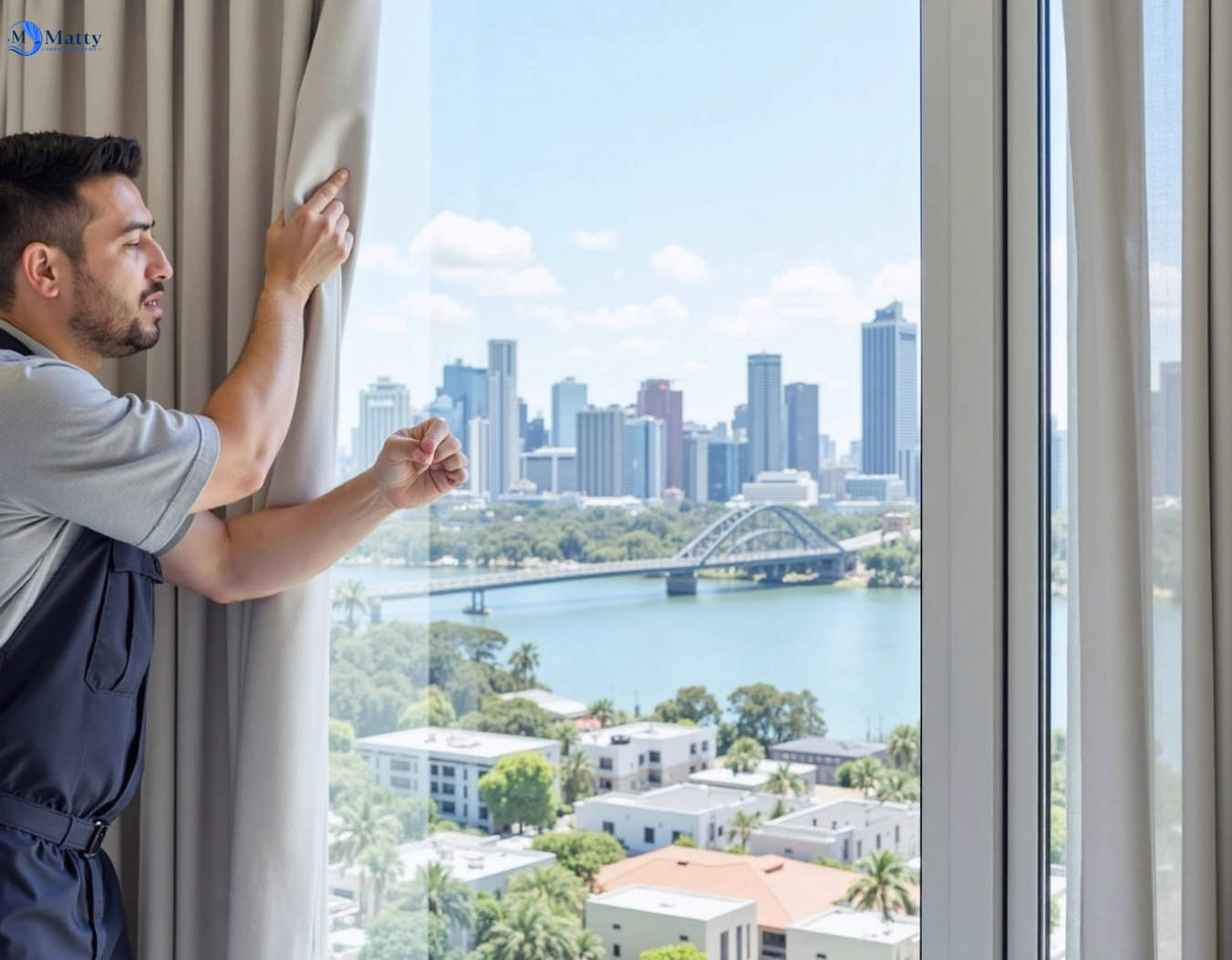 Professional curtain steam cleaning service warner QLD by Matty Curtain Cleaning